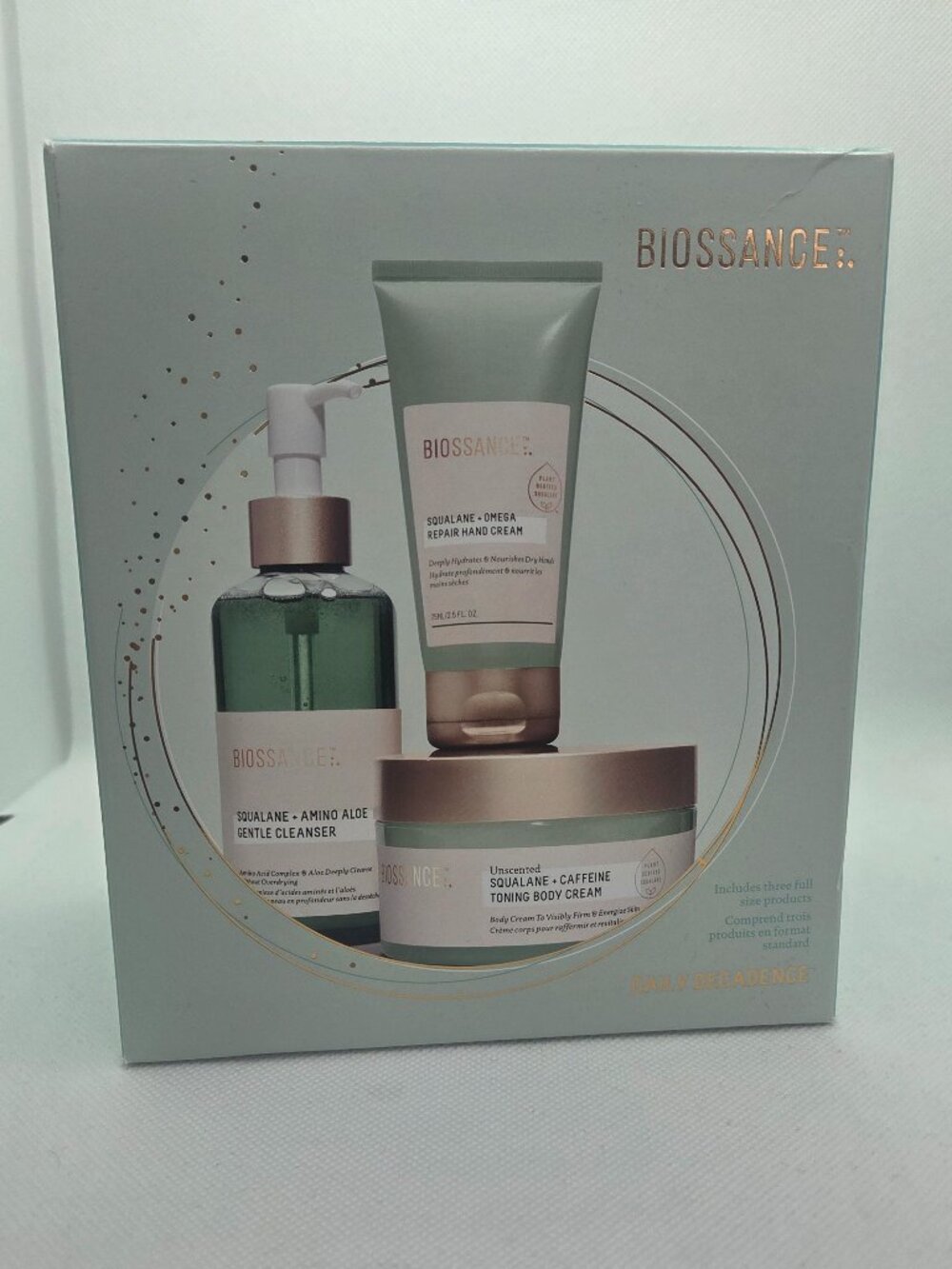 Biossance Daily Decadence Bundle – 3 Full‑Size Products – NEW